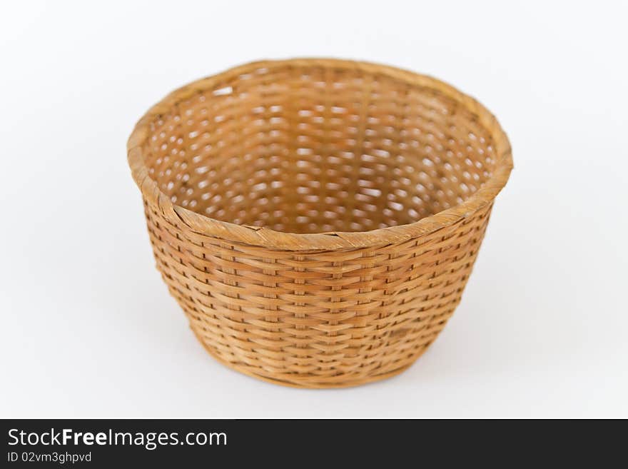 An empty basket on a white background