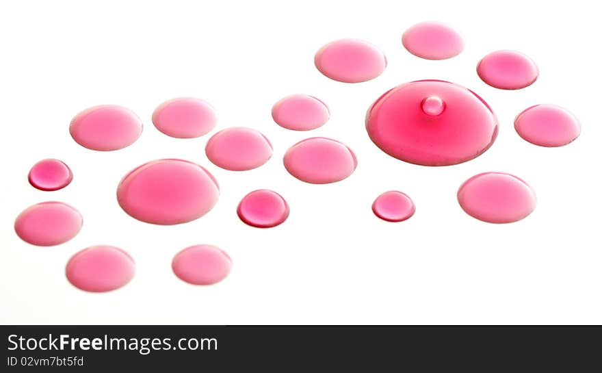 Pink water drops can be used as a background. Pink water drops can be used as a background