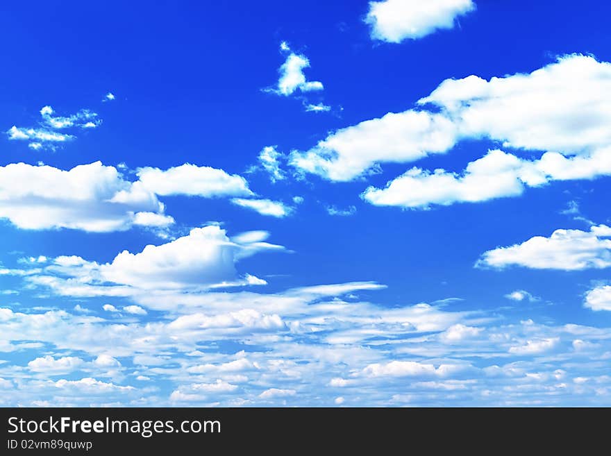 The blue sky with clouds. The blue sky with clouds.