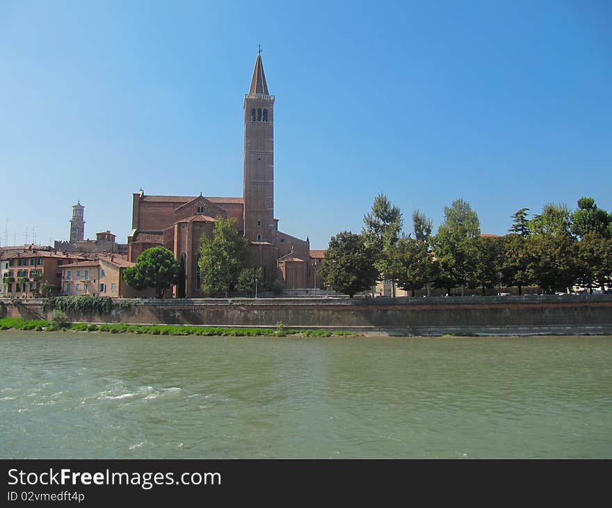 Beautiful italian castle situated near the river. Beautiful italian castle situated near the river.