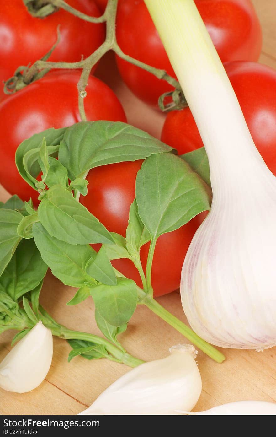 Basil, Garlic And Tomatoes