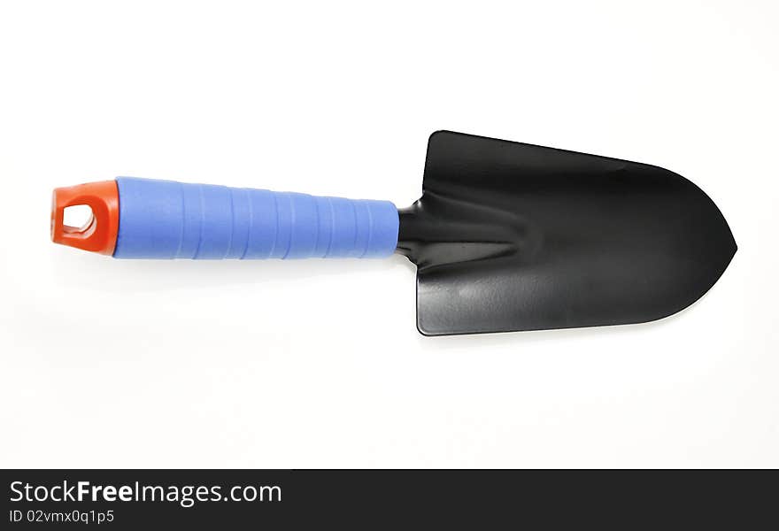 The garden tool, shovel, it is removed on a white background.