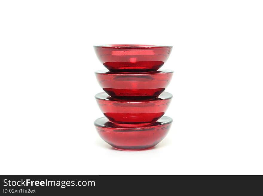 Red tea light candle holders