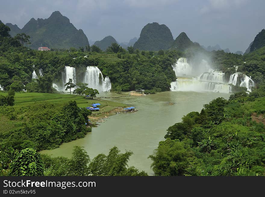 The waterfall in rainy season