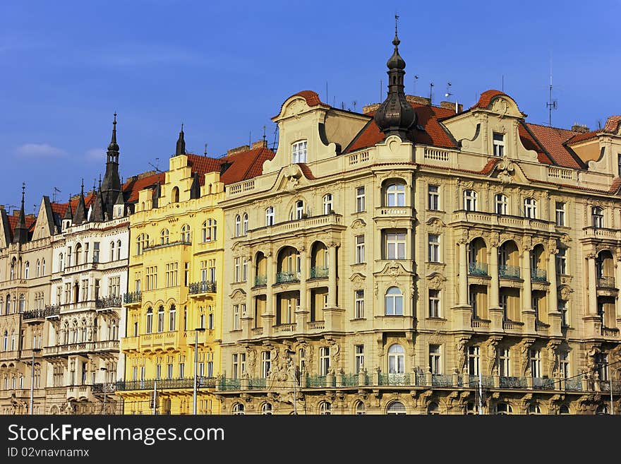 Building facade in Prague on september. Building facade in Prague on september