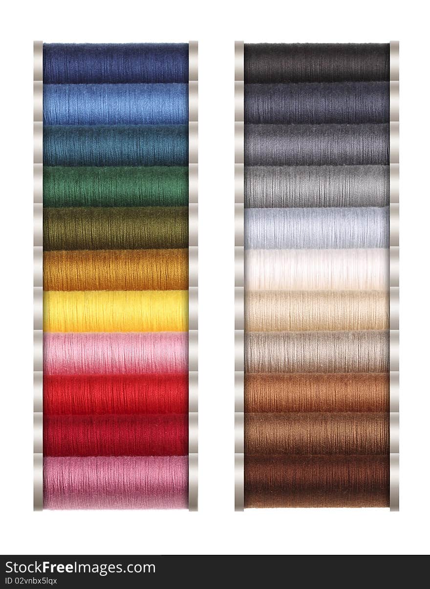 Colored threads for sewing machine, hand sewing, or repair of dresses. Colored threads for sewing machine, hand sewing, or repair of dresses.