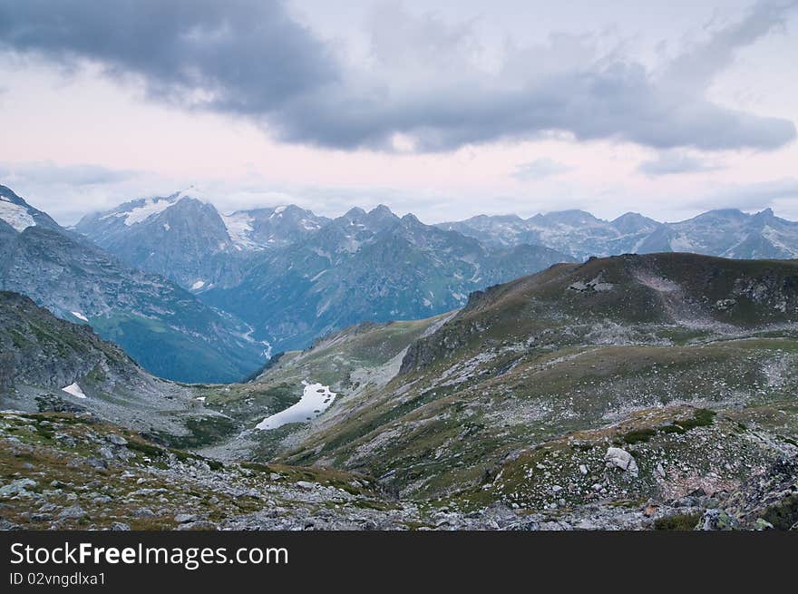 High mountain in Caucasus Arhiz