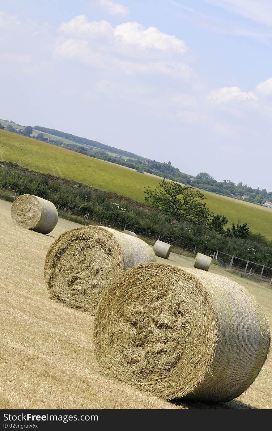 Hay bales waiting on fields