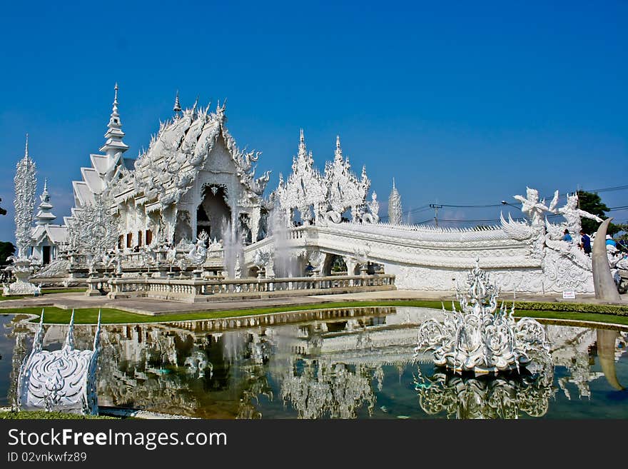 White beauty architecture in north of thailand