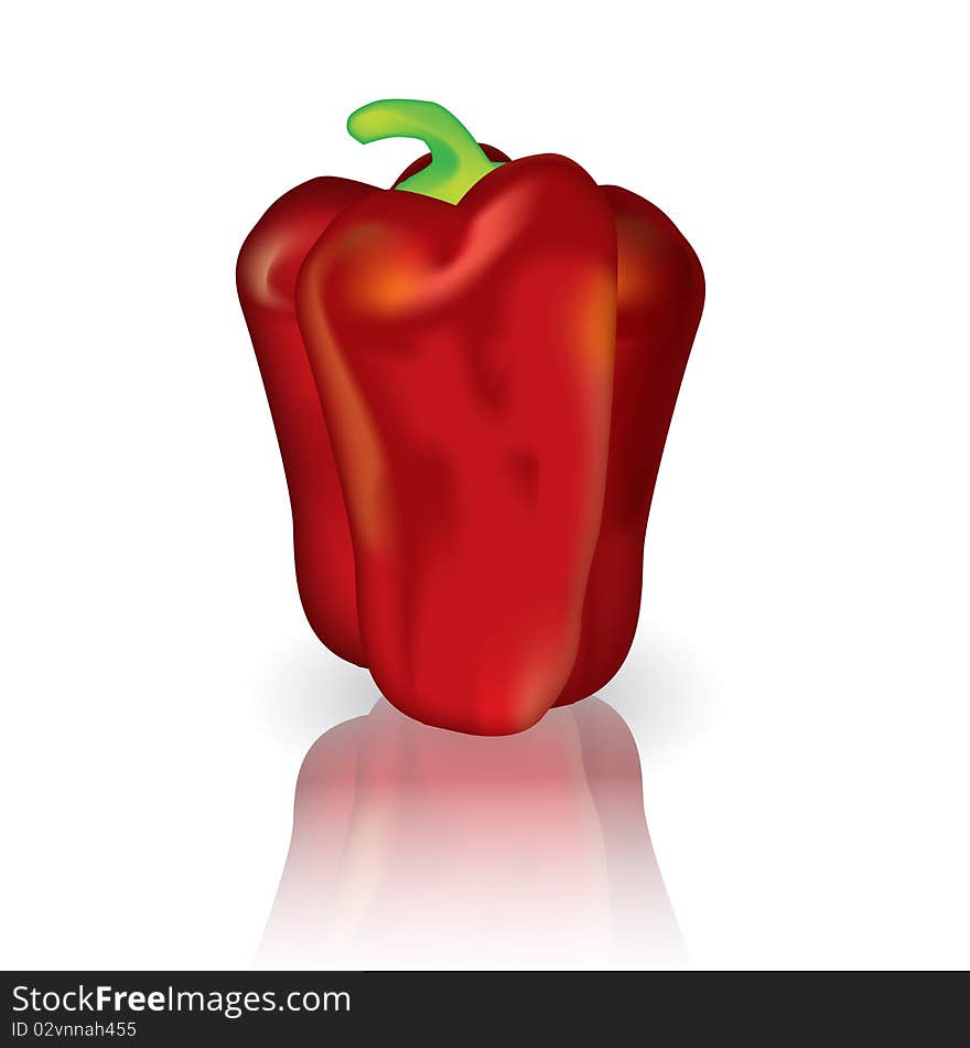 Red pepper shiny isolated