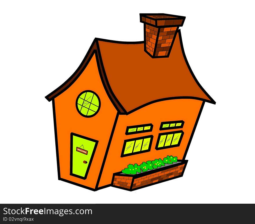 Image of clip art house over white background