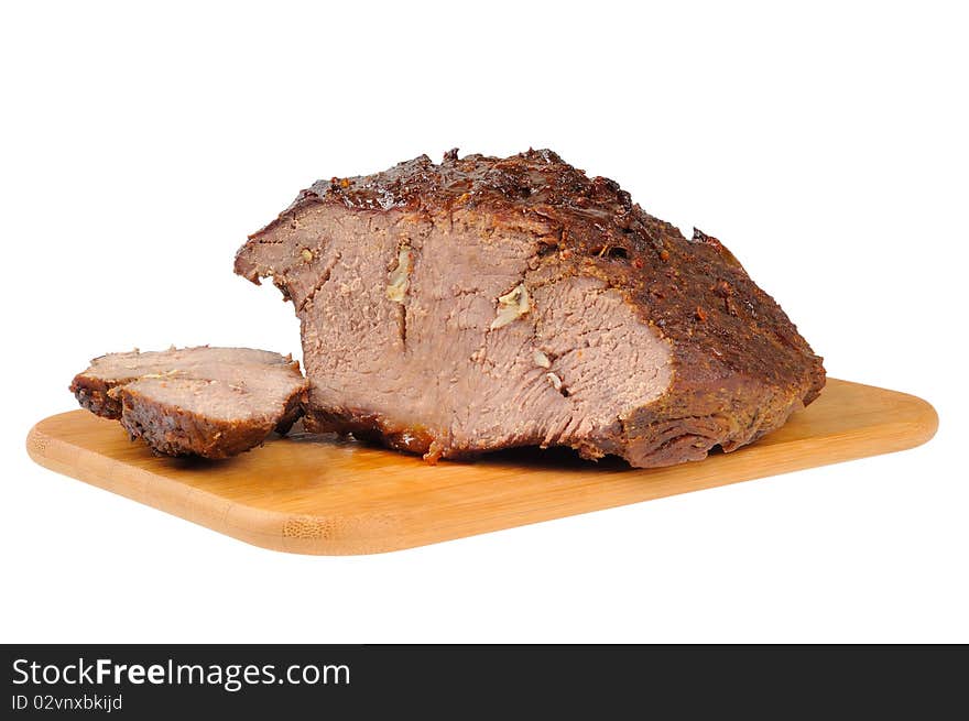 Roast Beef On A Wooden Board