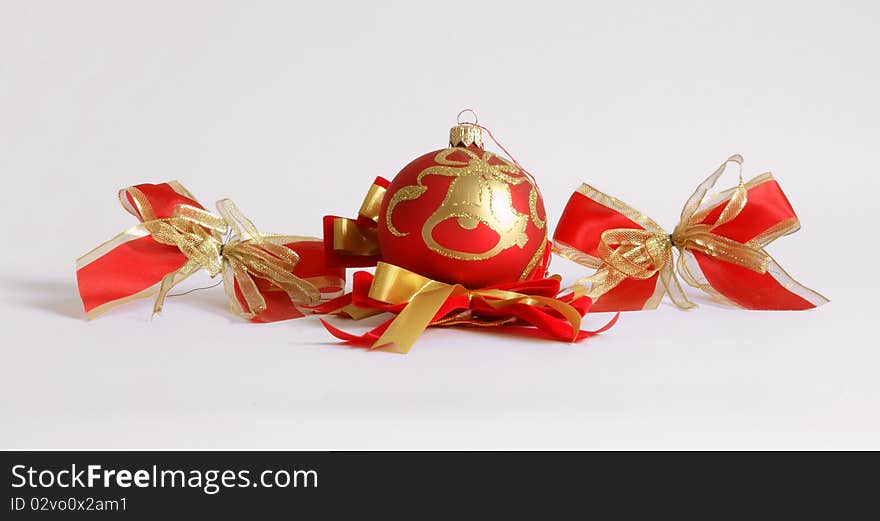 Christmas decoration on white background.