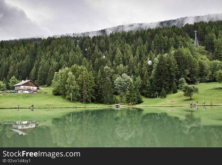 The village of Le Praz, close to the Vanoise National Park has a lake, and wonderful scenery. The village of Le Praz, close to the Vanoise National Park has a lake, and wonderful scenery