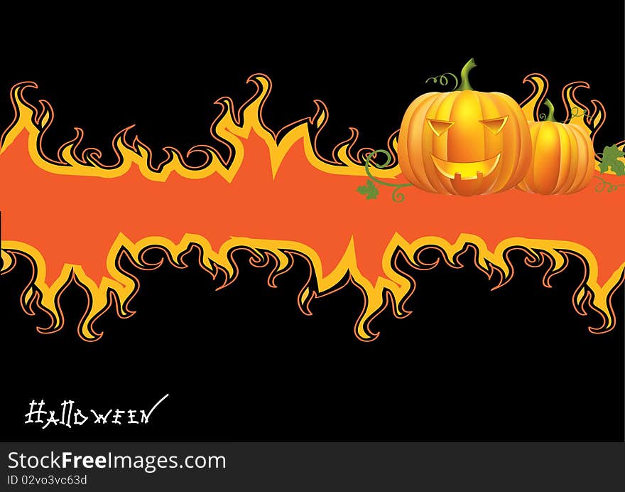 Vector postcard elements for Halloween. Vector postcard elements for Halloween