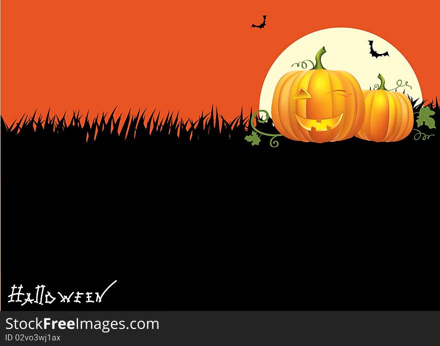 Vector postcard elements for Halloween. Vector postcard elements for Halloween