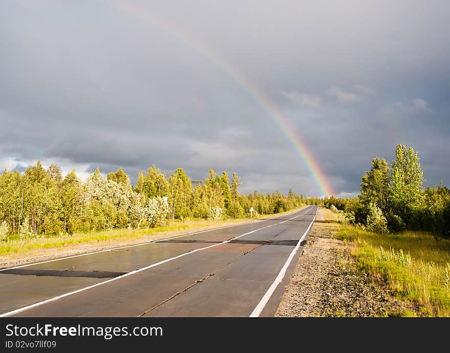 Rainbow  On Highway