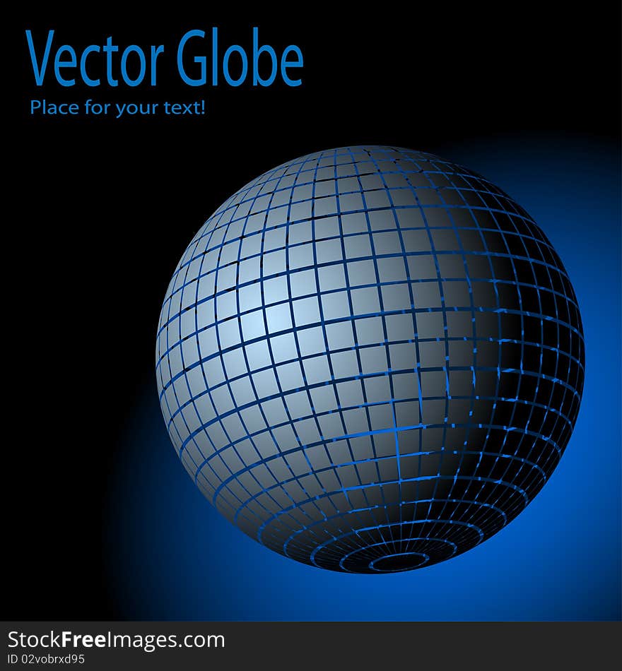 Abstract illustration of the globe on a dark background. Abstract illustration of the globe on a dark background.