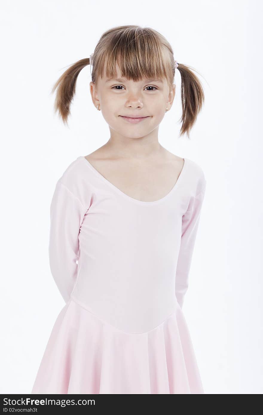 Portrait of an adorable little girl with pigtails. Portrait of an adorable little girl with pigtails