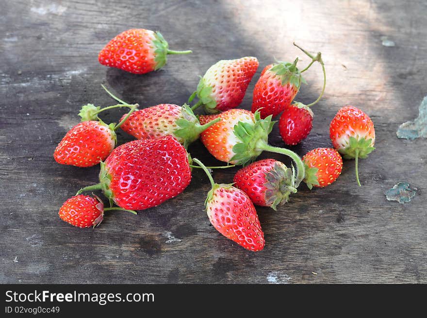 Red strawberry on a table