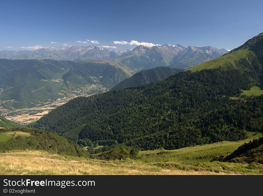 Aure Valley and pirinnees summits, France. Aure Valley and pirinnees summits, France