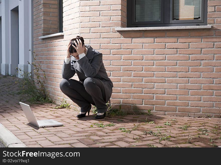 Businesswoman with laptop