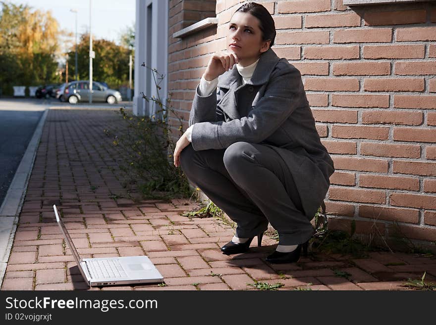 Businesswoman with laptop