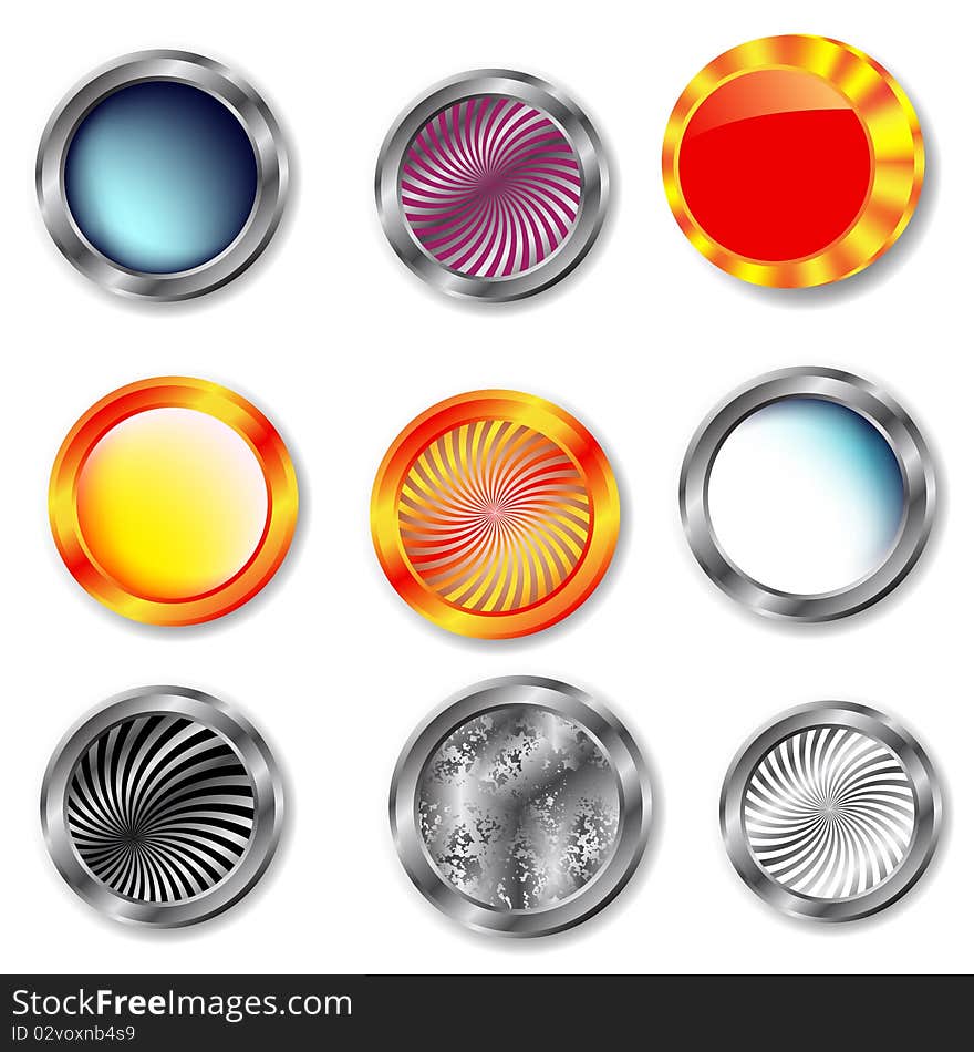 Collection of colorful glossy buttons