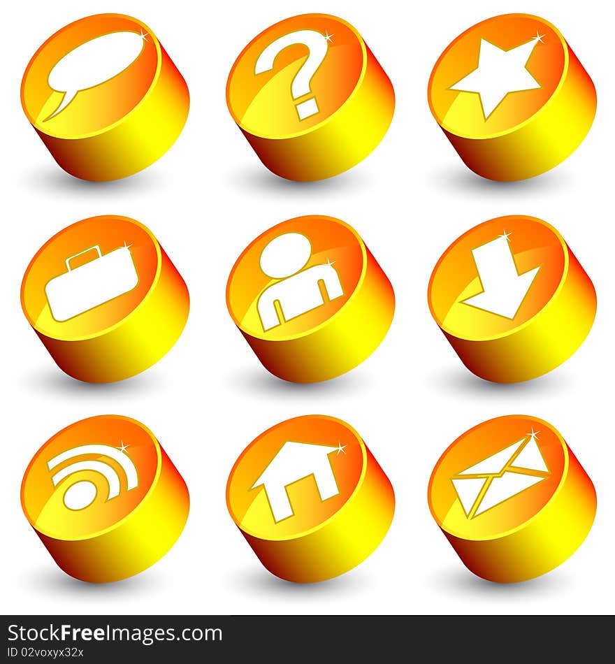 Collection of orange web icons