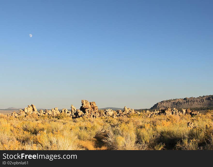 Moon Above Tufa Towers