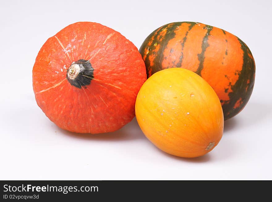 Bright pumpkins make an autumn still-life