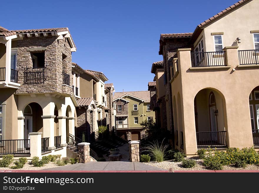 Houses in a quiet neigborhood. Houses in a quiet neigborhood