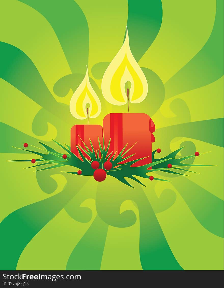 Xmas pattern on a green background