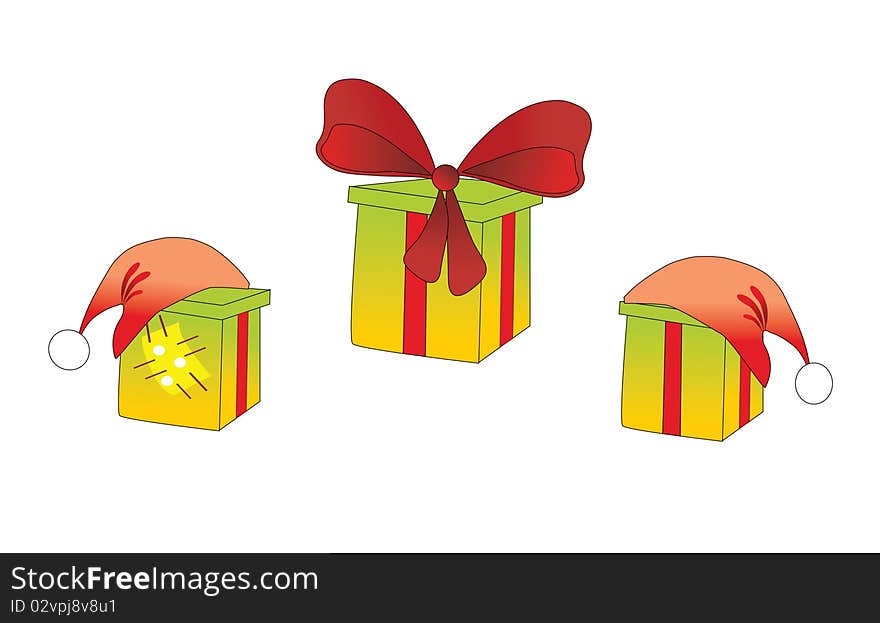 Gifts on a white background