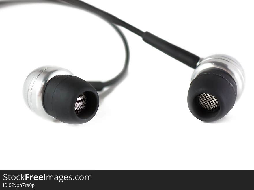 Macro view of a pair of stereo headphones