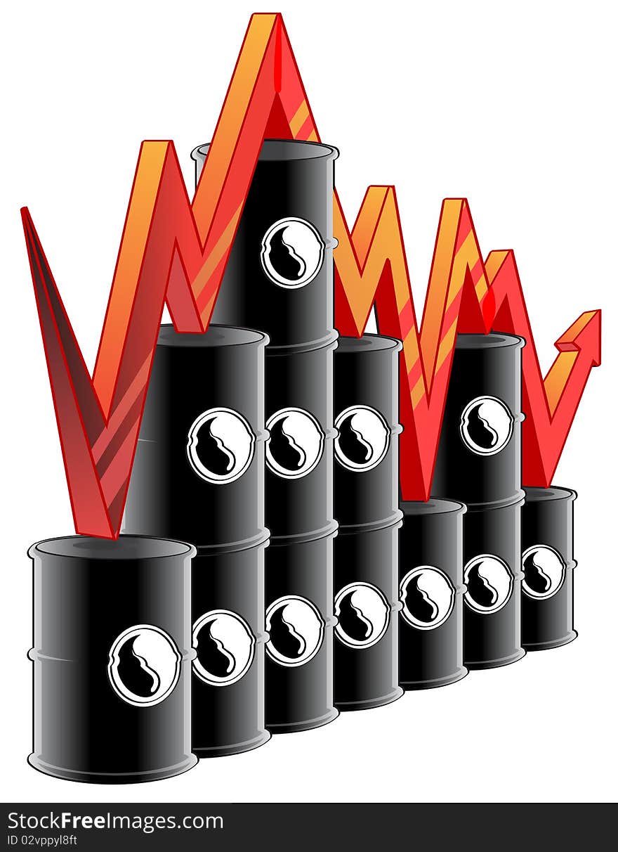 Illustration representing fluctuation in oil prices