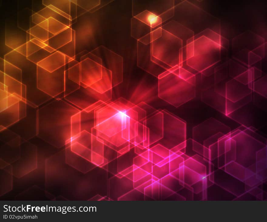 Abstract glowing figures on a colorful background. Abstract glowing figures on a colorful background