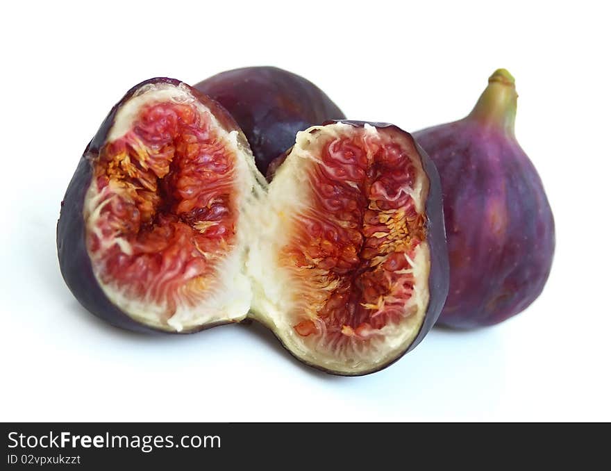 Three ripe figs