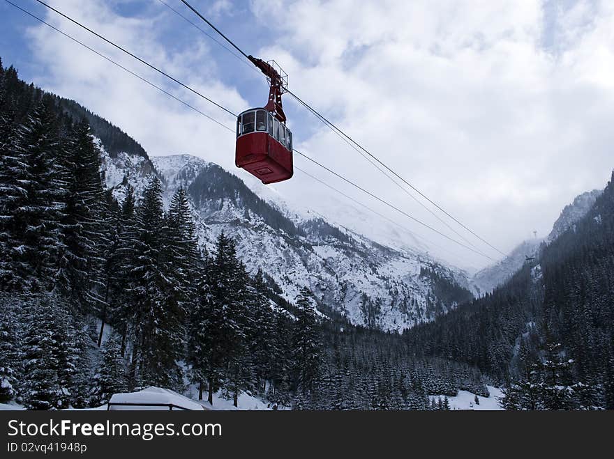 Chairlift to mountains