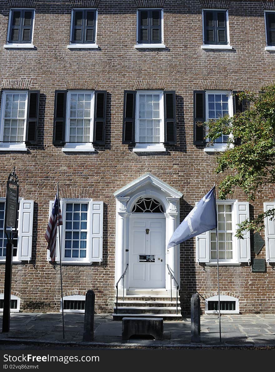 A historic brick building in Charleston, South Carolina