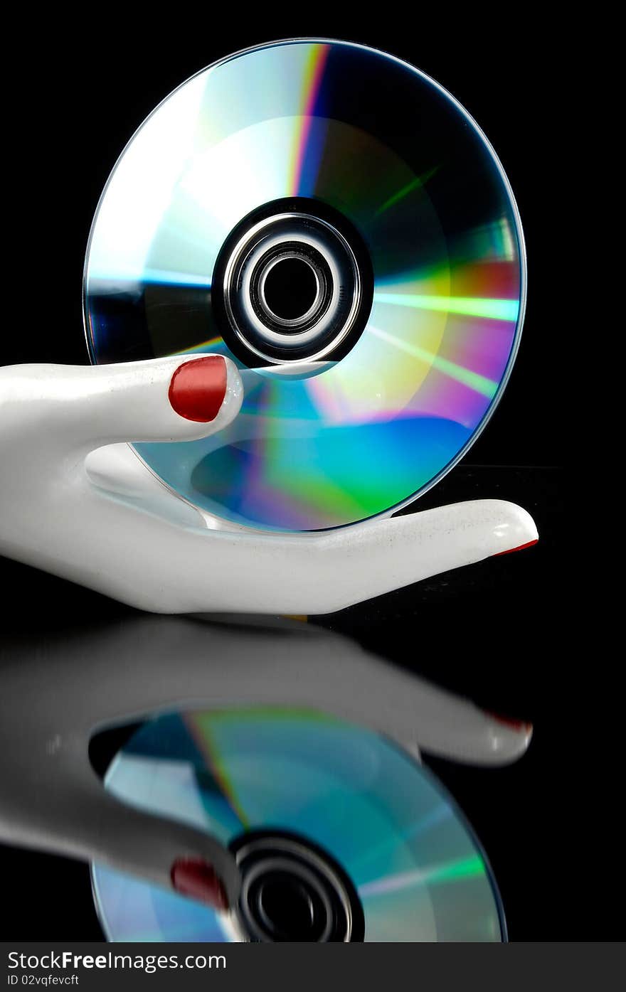 Cd music in the hand