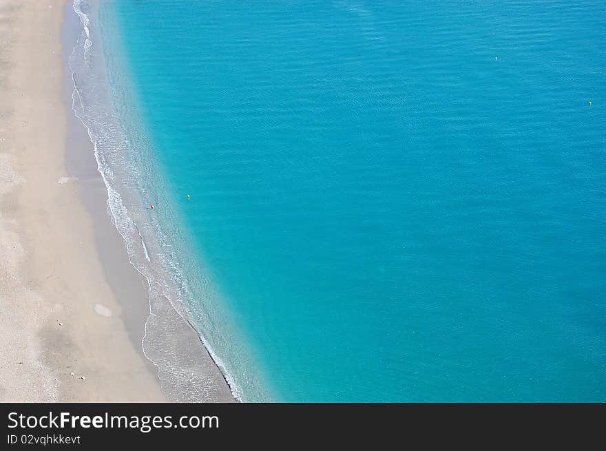 Blue Waters of Vietri sul Mare Beach on the Amalfi Coast. Blue Waters of Vietri sul Mare Beach on the Amalfi Coast