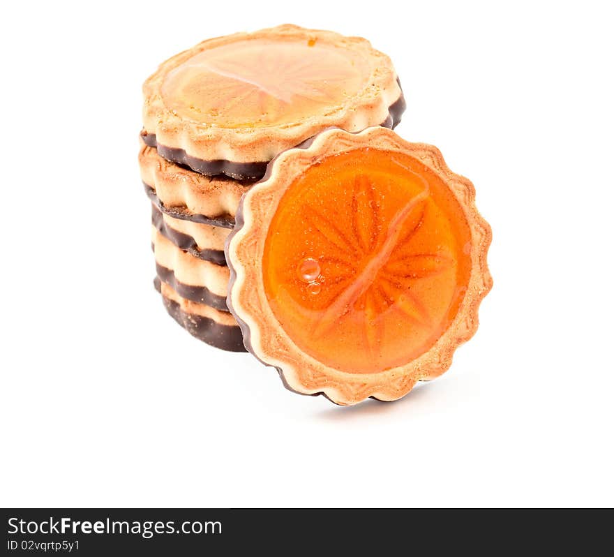 Cookies on a white background