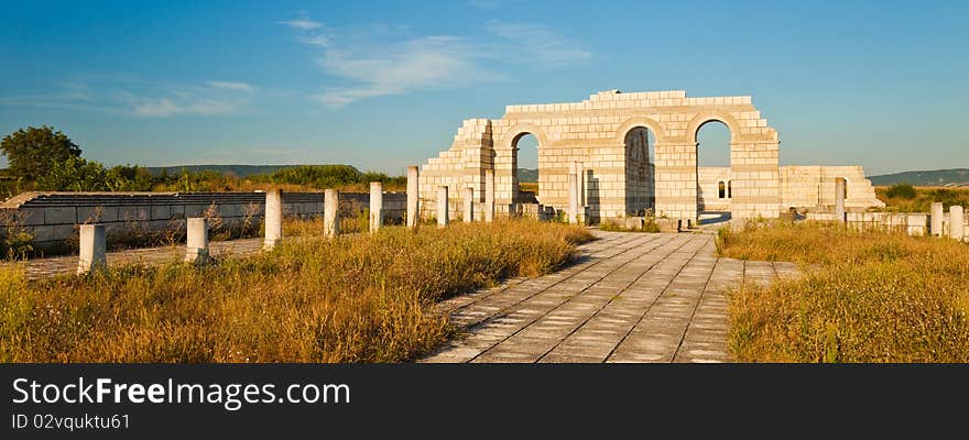 Panorama of the Great Basilica in Pliska, Bulgaria. Panorama of the Great Basilica in Pliska, Bulgaria.