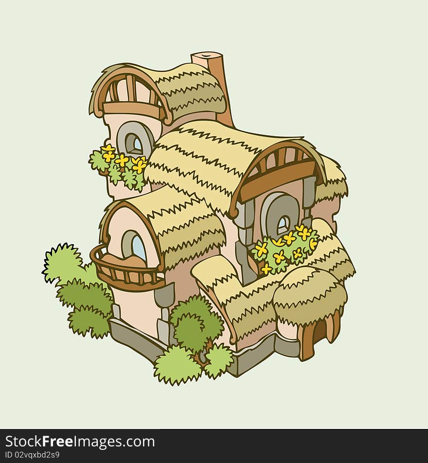 Big comfortable old house in fantasy style. Big comfortable old house in fantasy style