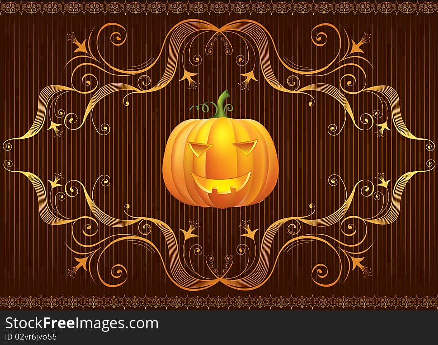 Vector postcard elements for Halloween. Vector postcard elements for Halloween