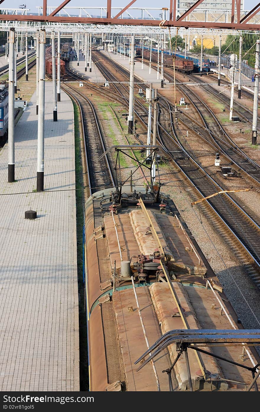 Train at railway station