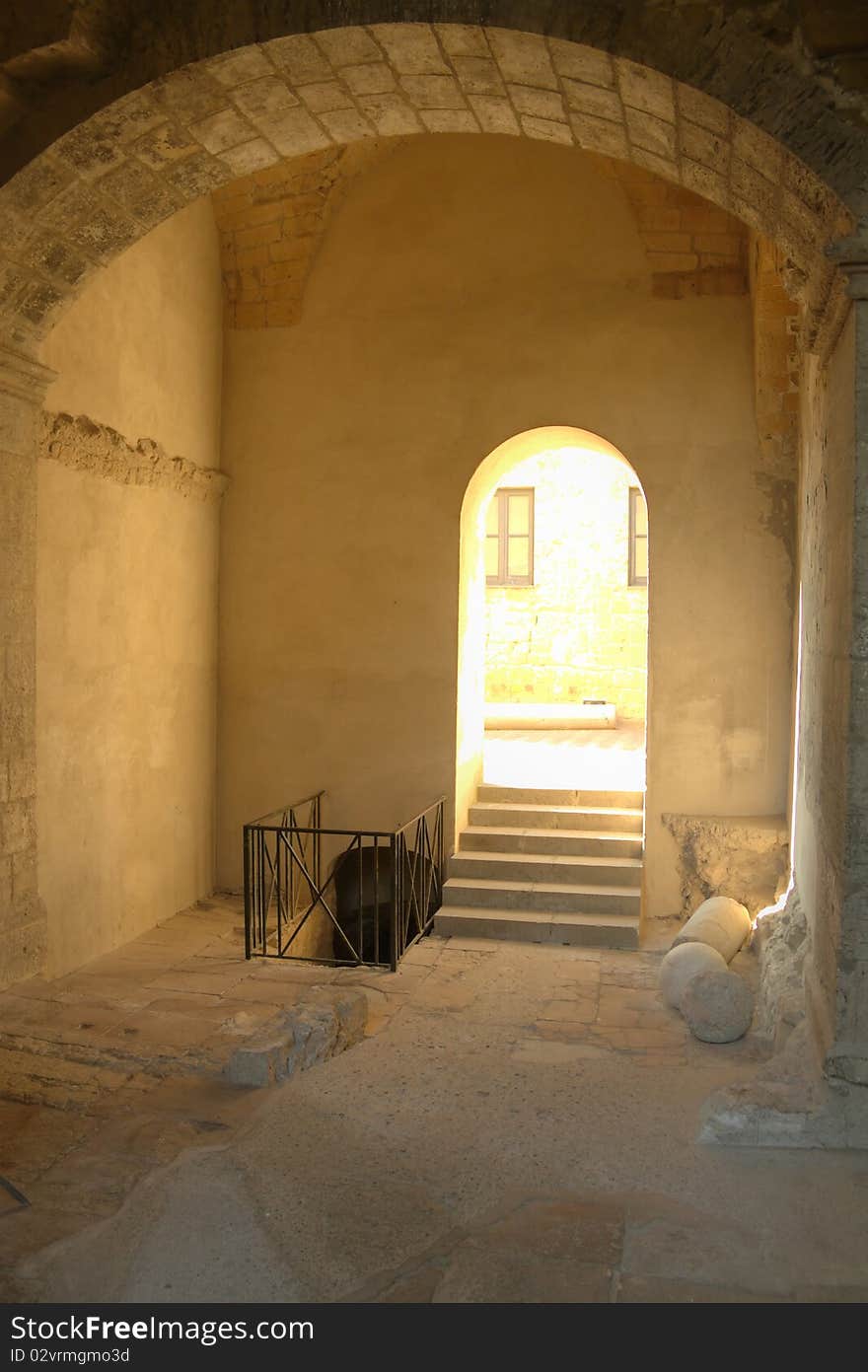 Midevil arched passage at Castellum Lucullanum in Naples, Italy. Midevil arched passage at Castellum Lucullanum in Naples, Italy.