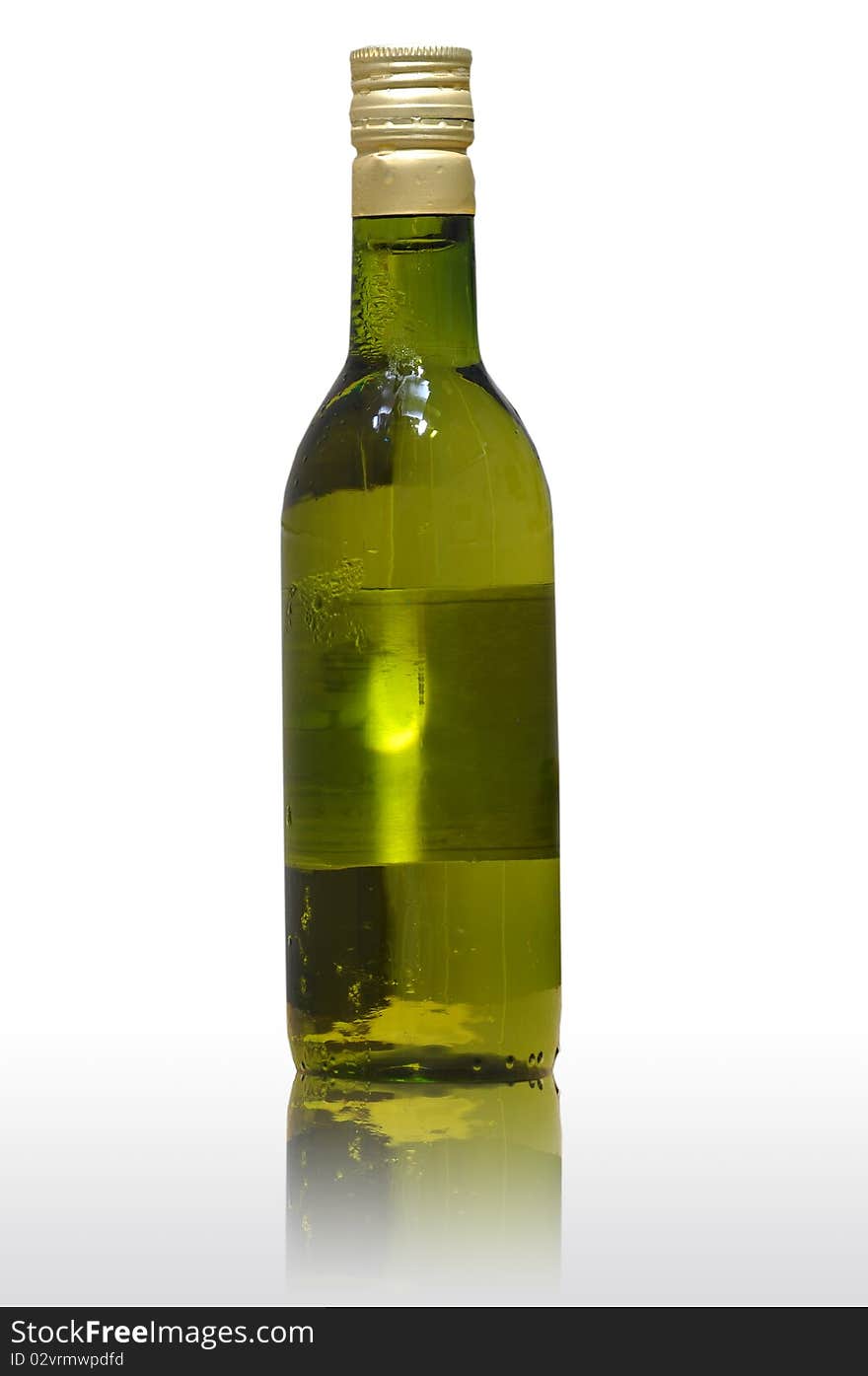 White Wine Bottle on white background