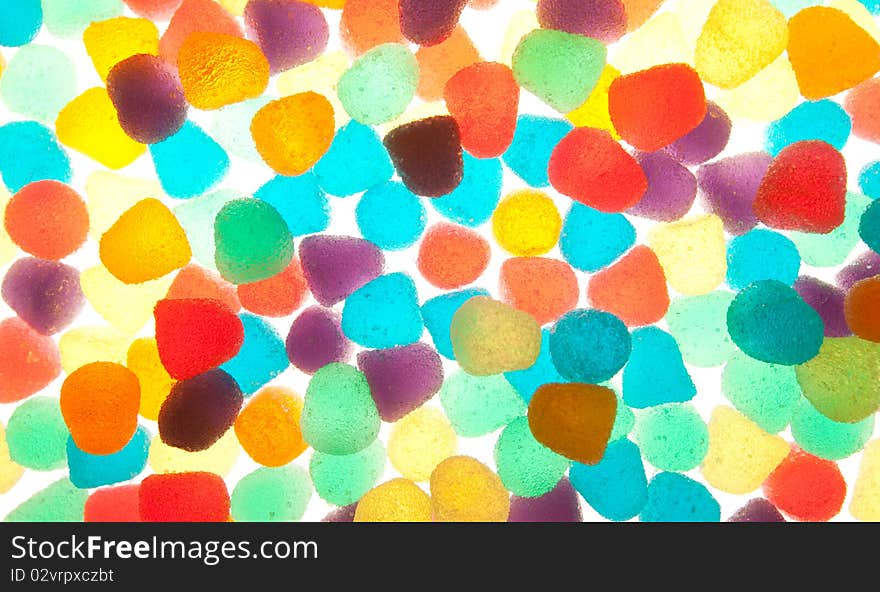 Colorful jelly texture on white background